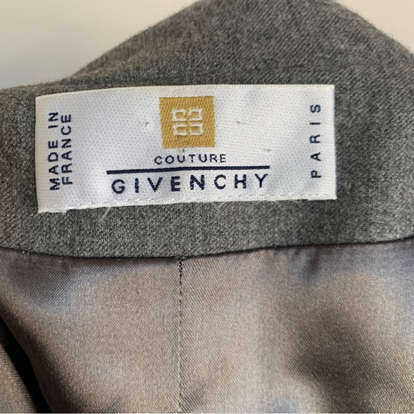 Givenchy Couture Paris Grey Double Breasted Hourglass Wool Blazer Jacket Size S - Picture 13 of 14
